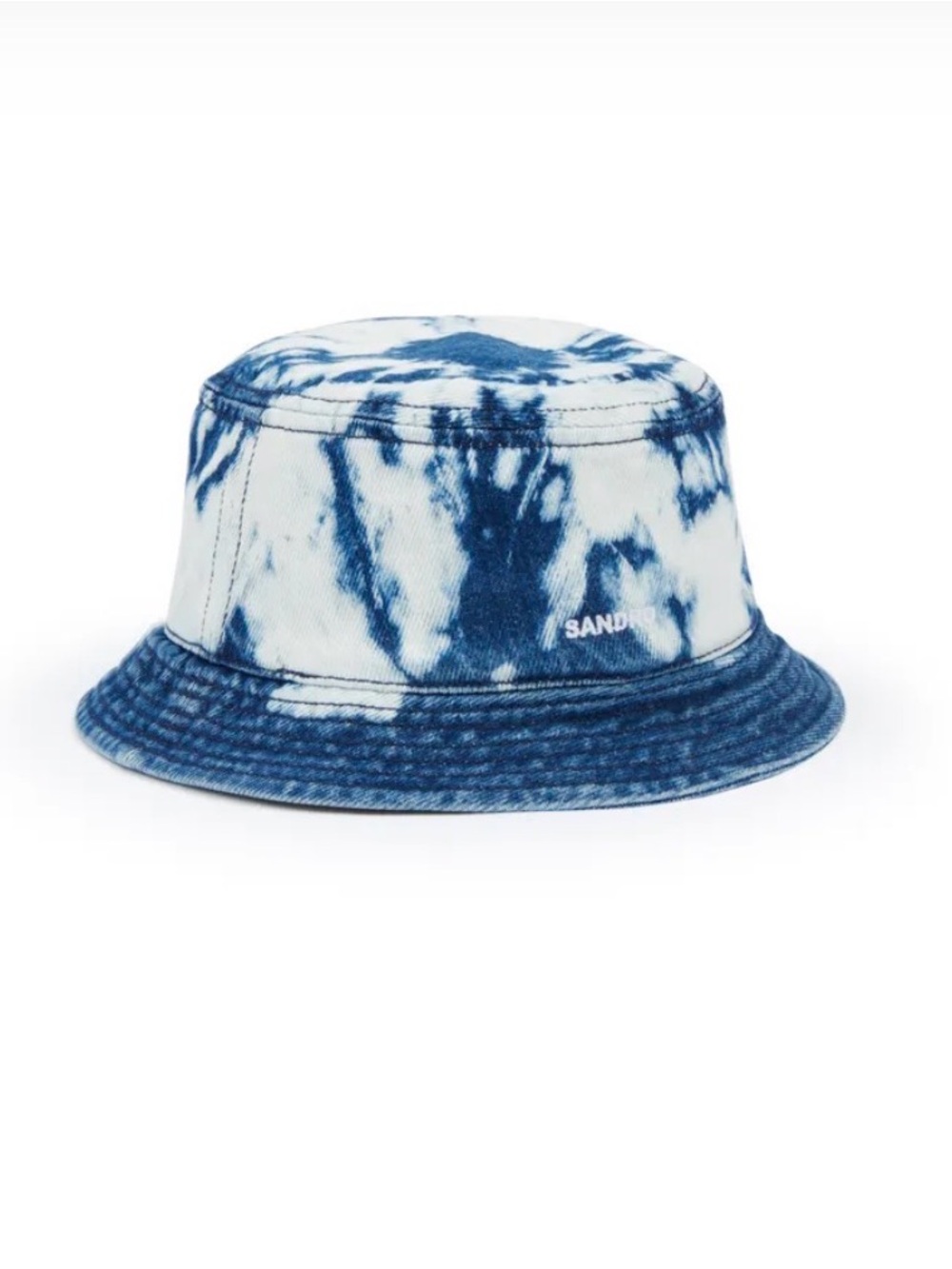 Sandro  White and Blue Tie-Dye Bucket Hat